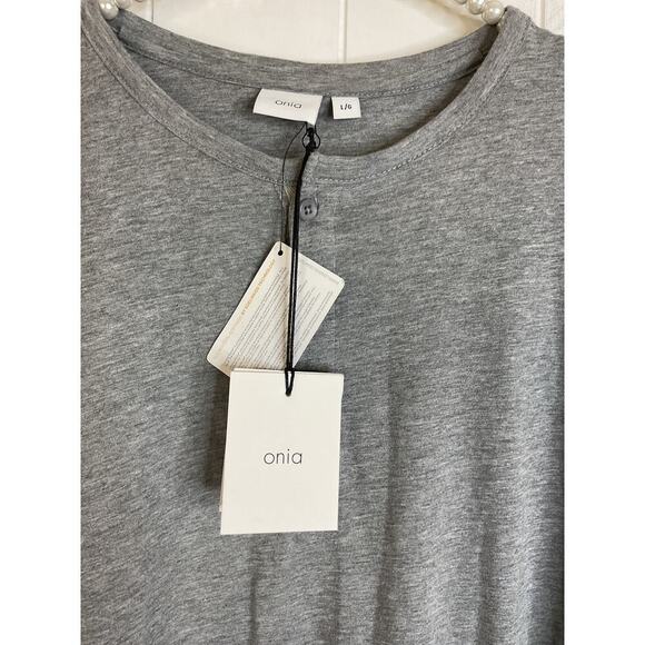 Onia Miles Long Sleeve Henley Gray Men's Shirt Size Large NWT - Picture 2 of 7